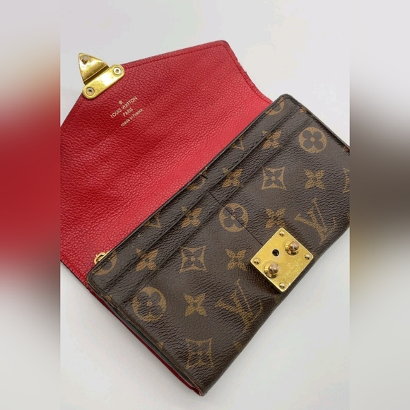 Authentic Louis Vuitton Monogram Portefeuille Pallas Red Wallet - Picture 6 of 17